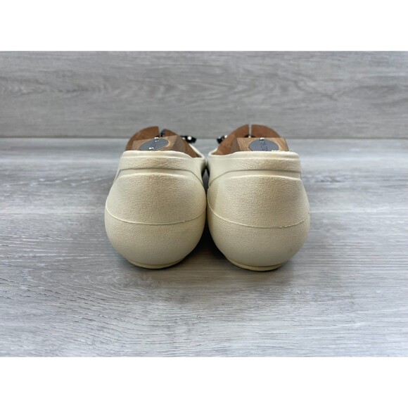 Crocs Women's Ballet Flats 8 Cap Toe Bow Slip On Comfort Cream Shoes - Picture 4 of 10